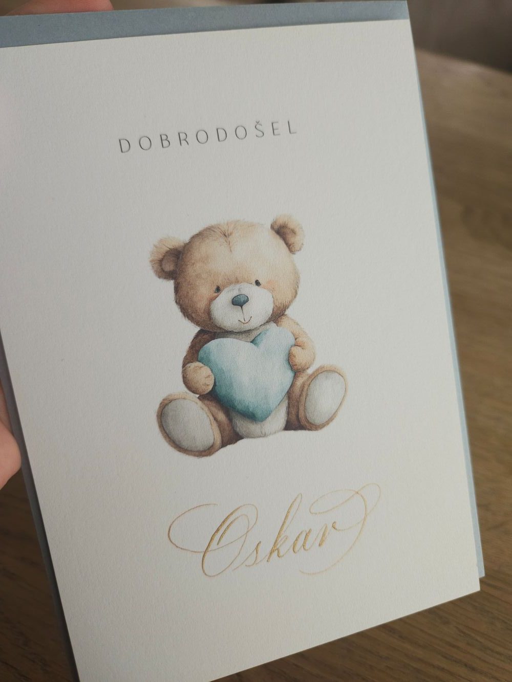 Personalizirana voščilnica ob rojstvu - s kaligrafijo
